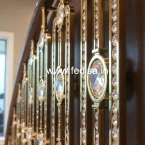 Elegant Brass Crystal Railings for Staircase CR-5389