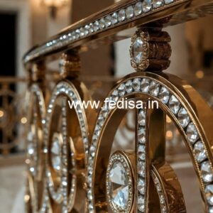 Designer Brass Crystal Railings for Interior Projects CR-5438