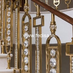 Elegant Brass Crystal Railings for Architecture CR-5462