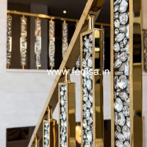 Stylish Brass Crystal Railings for Premium Interiors CR-5465