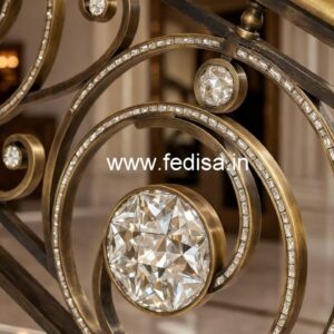 Elegant Brass Crystal Stair Railing Designs CR-5472