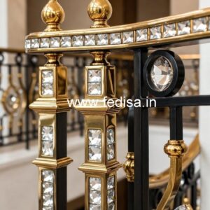 Brass Crystal Railing with Golden Finish CR-5492