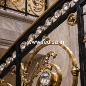 Elegant Crystal Embedded Brass Railings CR-5510