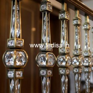 Luxury Interior Decor with Brass Crystal Railings CR-5514