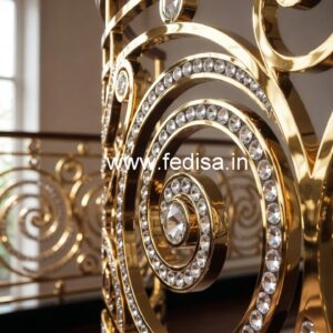 Custom Staircase Brass Crystal Railings CR-5524