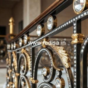 Luxury Staircase Railings with Crystal Brass CR-5539
