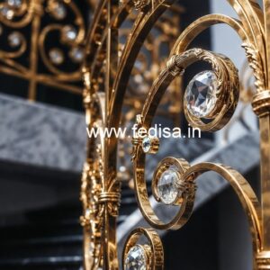 Designer Interior Brass Crystal Railing CR-5554