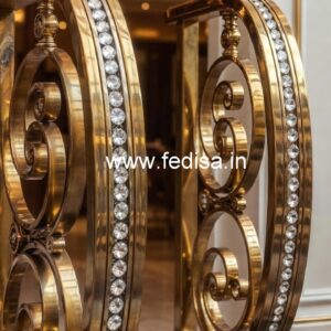 Luxury Brass Crystal Railing with Glass CR-5559