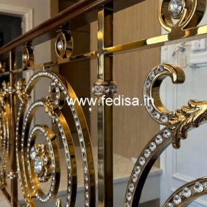 Premium Staircase Design with Brass Crystal CR-5568