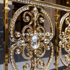 Luxury Brass Crystal Railings for Duplex Homes CR-5578