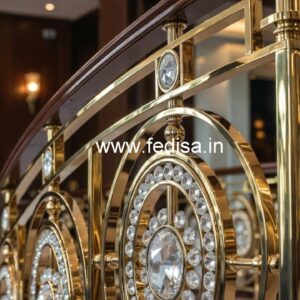 Premium Crystal Brass Stair Railings CR-5595