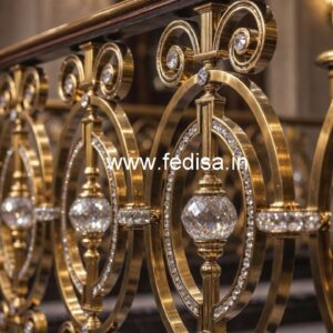 Elegant Brass Crystal Railings for Villas CR-5603