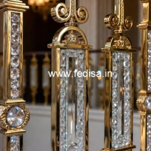 Elegant Brass Crystal Balcony Railings CR-5623