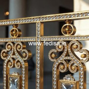 Designer Brass Crystal Railings for Apartments CR-5646