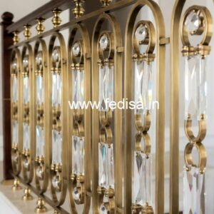 Elegant Brass Crystal Railings for Interiors CR-5648