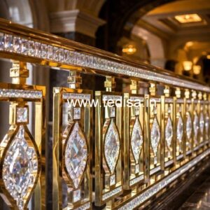 Stylish Brass Crystal Railings for Interior Design CR-5654