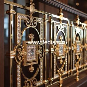 Elegant Brass Crystal Railings for Home Interiors CR-5666