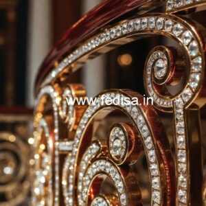 Elegant Brass Crystal Staircase Railing Designs CR-5669
