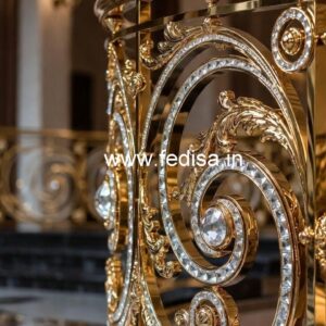 Golden Finish Brass Crystal Railings CR-5676