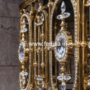 Designer Brass Crystal Railings with Glass CR-5682