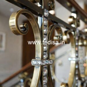 Stylish Brass Crystal Railing for Interiors CR-5686