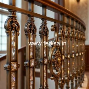 Elegant Brass Crystal Railing Designs for Villas CR-5695