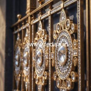 Elegant Brass Crystal Railings with Glass CR-5701