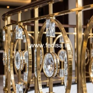 Designer Brass Crystal Railings for Interior Design CR-5738