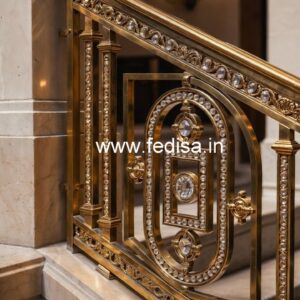 Brass Crystal Railing with Golden Finish CR-5796