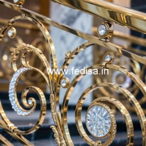 Elegant Staircase Brass Crystal Railings CR-5803