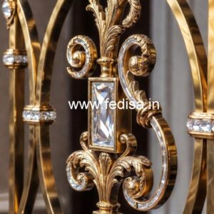 Premium Staircase Crystal Brass Railings CR-5831