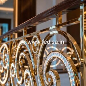 High-End Interior Brass Crystal Railings CR-5841