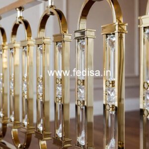 Luxury Staircase Railings with Crystal Brass CR-5843