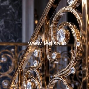 Unique Interior Brass Crystal Railings CR-5849