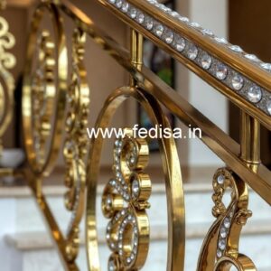 Brass Crystal Railing Design for Luxury Staircase CR-5877