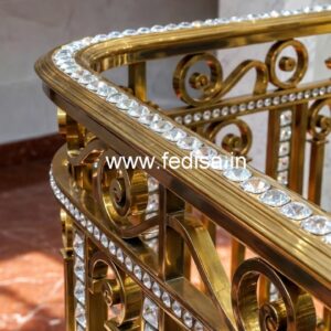 Contemporary Brass Crystal Railings CR-5889