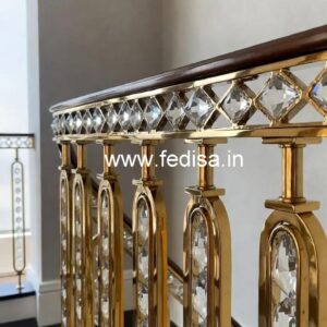 Elegant Crystal Brass Railing Designs CR-5890