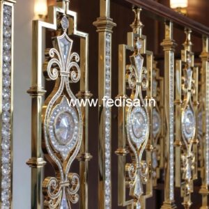 Modern Interior Design with Brass Crystal Railing CR-5898