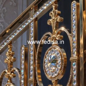 Premium Crystal Brass Stair Railings CR-5899