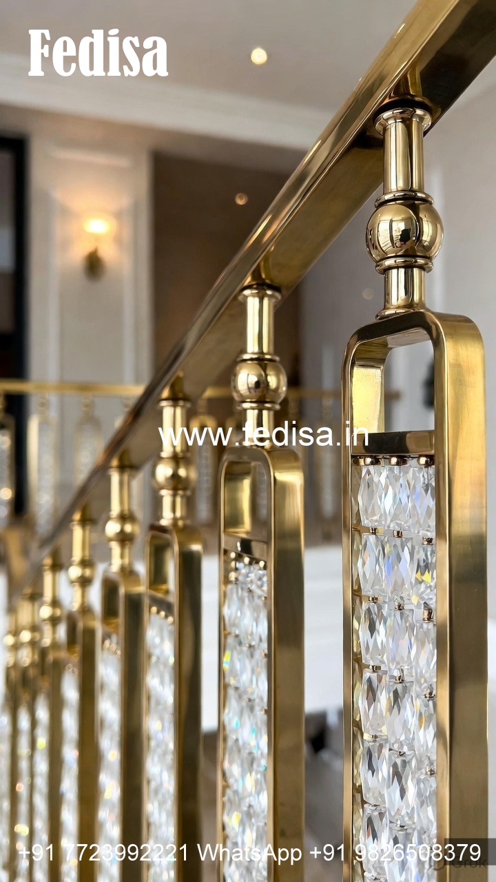 Luxury Crystal Brass Railings for Interiors CR-5914