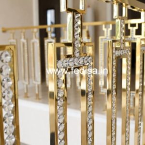 Premium Brass Crystal Railing for Villas CR-5937