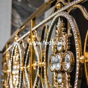 Elegant Brass Crystal Railings with Marble CR-5938