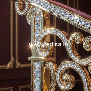 Designer Brass Crystal Railings for Apartments CR-5950