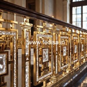 Elegant Brass Crystal Railings for Interiors CR-5952