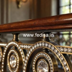 Stylish Brass Crystal Railings for Duplex Homes CR-5953