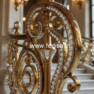 Designer Brass Crystal Railings for Home Projects CR-5960