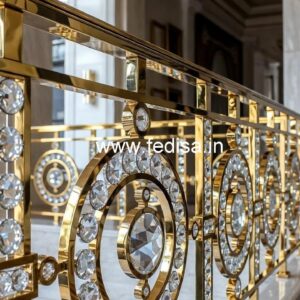 Luxury Brass Crystal Railing Design Ideas for Modern Homes CR-5972