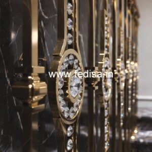 Contemporary Brass Crystal Stair Railings CR-5982