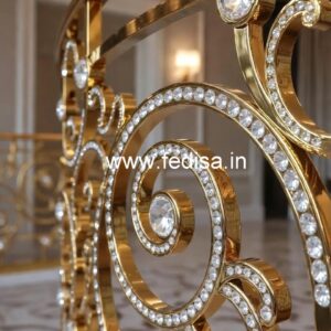 Elegant Staircase Brass Crystal Designs CR-5991