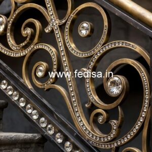 Luxury Stair Railings with Brass Crystal CR-6001
